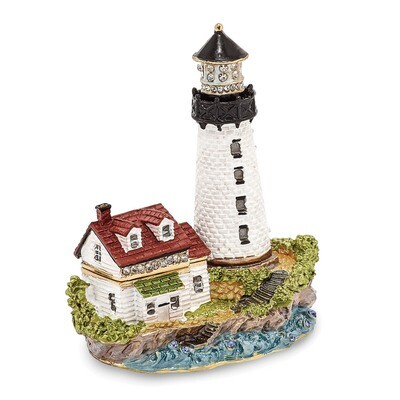 Lighthouse Trinket Box Enamel on Pewter by Jere, MPN: BJ3028, 191101595783