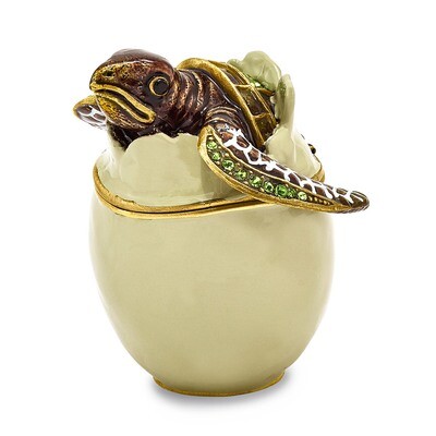 Turtle Hatchling Trinket Box Enamel on Pewter by Jere, MPN: BJ3054, 191101595875