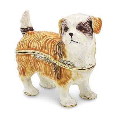 Shih-Tzu Trinket Box Enamel on Pewter by Jere, MPN: BJ3044, 191101595837