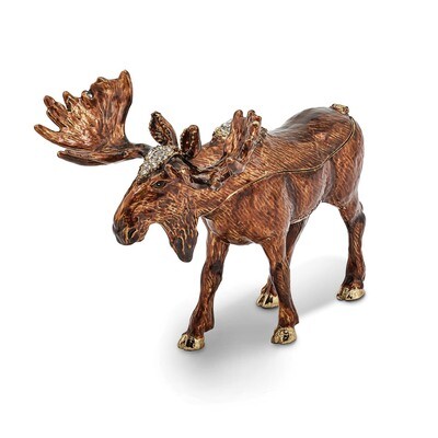 Moose Trinket Box Enamel on Pewter by Jere, MPN: BJ3060, 191101595929