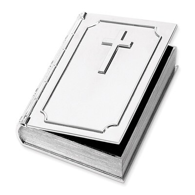 Nickel-plated Book Box with Hinged Cross Cover GM9025, MPN: GM9025, 47105028829