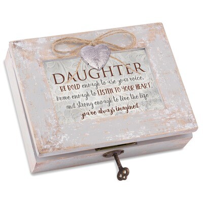 Daughter Heart Locket Music Box Distressed Finish GM18552, MPN: GM18552, 633303299859