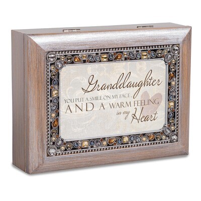 Granddaughter Music Box Jeweled Woodgrain Resin GM18590, MPN: GM18590, 633303293925