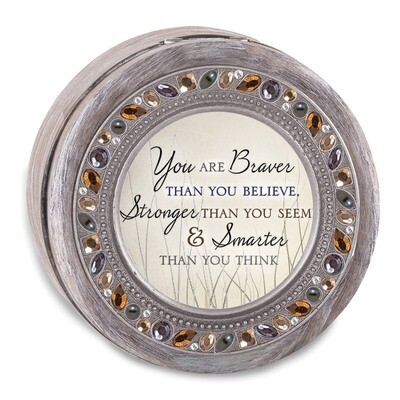 Jeweled Resin Braver Round Music Box GM18600, MPN: GM18600, 633303291396