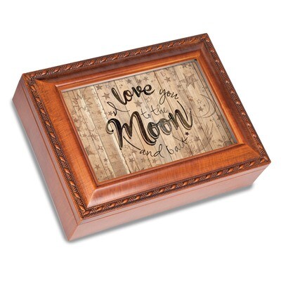 Moon &amp; Back Music Box Woodgrain Resin GM18627, MPN: GM18627, 633303824624