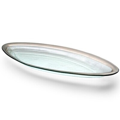 Annieglass Platinum Roman Antique Salmon Platter 25 x 11 Inch, MPN: P127, UPC: