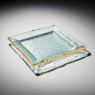 Annieglass Edgey Square Platter 12 Inch - Gold, MPN: E203G, UPC: