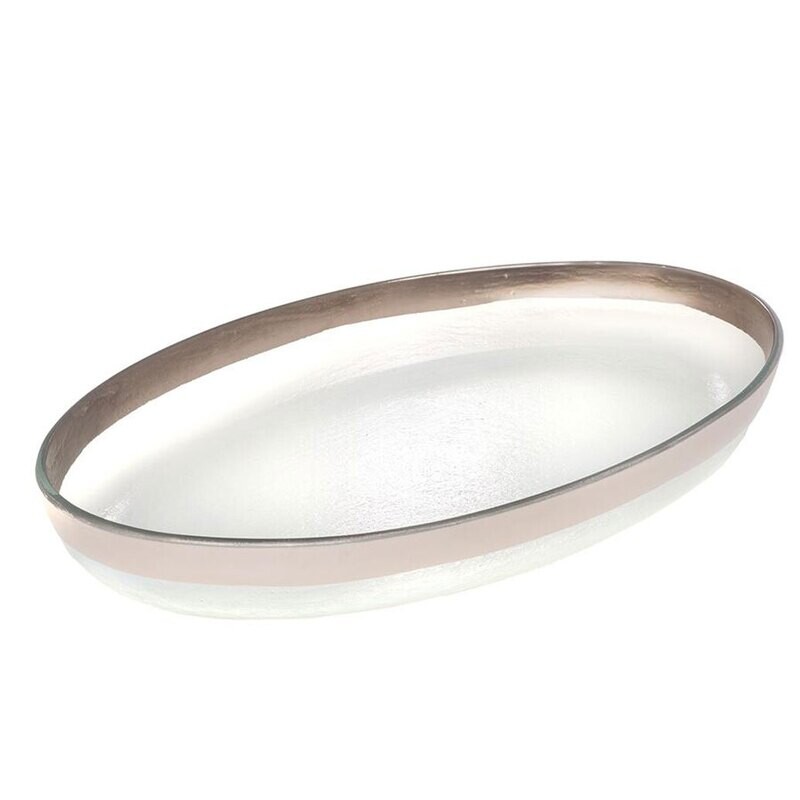 Annieglass MOD Platinum 18 x 11.5 Inch Large Oval Platter MD116P