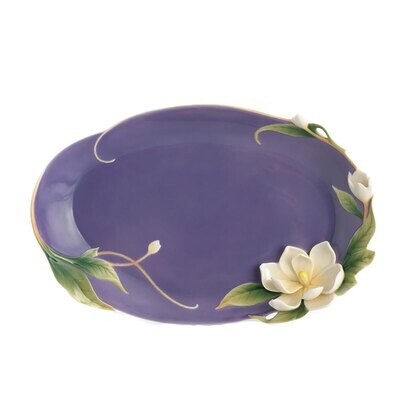 Franz Porcelain Southern Charm Magnolia Flower Ornamental Platter FZ01536, MPN: FZ01536,