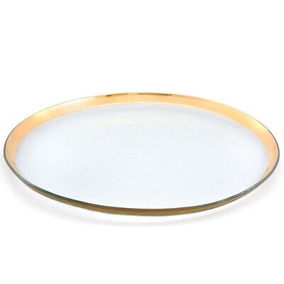 Annieglass Roman Antique Round Party Platter Gold G114, MPN: G114, UPC: