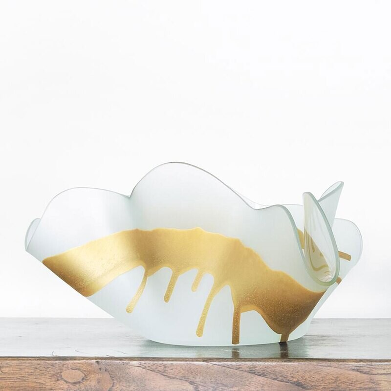 Annieglass Splatter Sculpture Large Frosted with satin AN300G