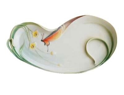 Franz Porcelain &quot;Papillon&quot; Butterfly Design Sculptured Porcelain Ornamental Platter FZ00659, MPN: F…