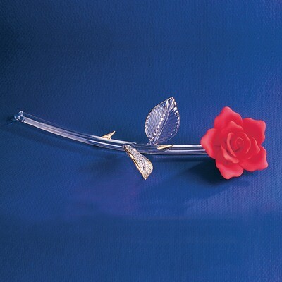 Red Long Stem Rose Glass Figurine GL3763, MPN: GL3763, 708873016349
