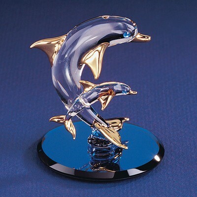 Dolphin &amp; Baby Glass Figurine GL3726, MPN: GL3726, 708873004322