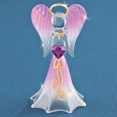 Lavender Angel with Crystal Glass Figurine GM1155, MPN: GM1155, 708873023040