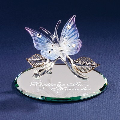 Butterfly Believe in Miracles Glass Figurine GP921, MPN: GP921, 708873018251