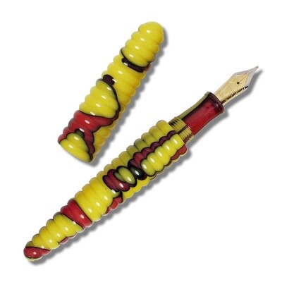 ACME Rings Yellow/Red Fountain Pen By Robert &amp; Trix Haussmann, MPN: P2H04F