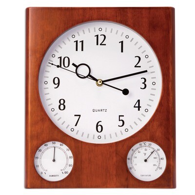 Cherry Wall Clock with Thermometer &amp; Hygrometer GM13373, MPN: GM13373, 797140131052