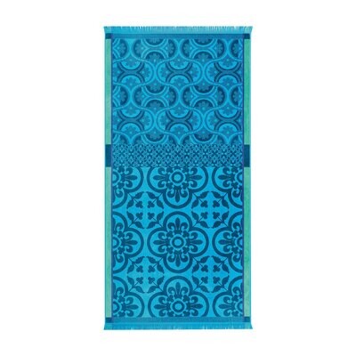 Le Jacquard Francais Santorin Turquoise Beach Towel 39 X 78 Inch 22825, MPN: 22825, 3660269228255