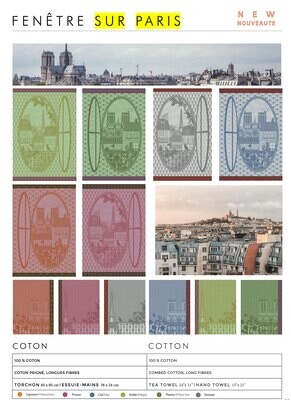 Le Jacquard Francais Fenetre Sur Paris Horizon Hand Towel 21 x 15 Inch 26086 Set of 4, MPN: 26086, …