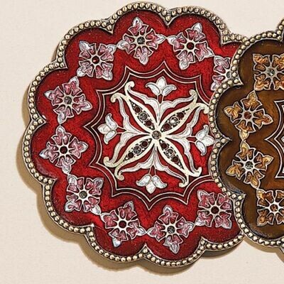 Tizo Persia Jeweled Coaster - Red, MPN: RS394RDCO,
