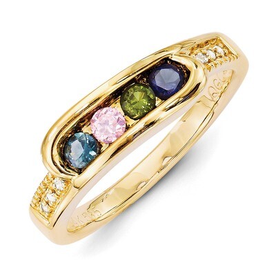 4 Birthstones Family Jewelry Diamond Semi-Set Ring 14k Yellow Gold XMR39/4, MPN: XMR39/4, 883957418…