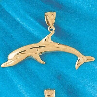 Dazzlers Jewelry Dolphin Pendant Necklace Charm Bracelet in Yellow, White or Rose Gold 394, MPN: DZ…