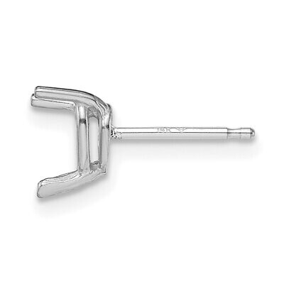 Heart 3-Prong 3.0mm V-End Post Earring Mounting 14k White Gold WG394, MPN: WG394,