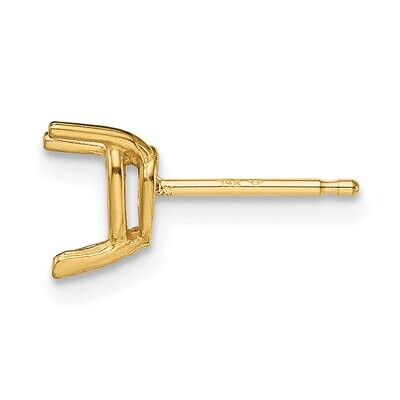 Heart 3-Prong V-End 3.0mm Post Post Earring Mounting 14k Yellow Gold YG394, MPN: YG394,