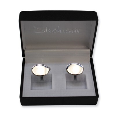 Polished Oval Cufflinks Silver-tone GM5079, MPN: GM5079, 788089109356