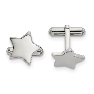 Star Cufflinks Stainless Steel Polished SRC365 by Chisel, MPN: SRC365, 191101017186