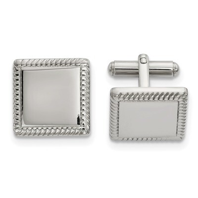 Square Cufflinks Stainless Steel Polished SRC367 by Chisel, MPN: SRC367, 191101416798