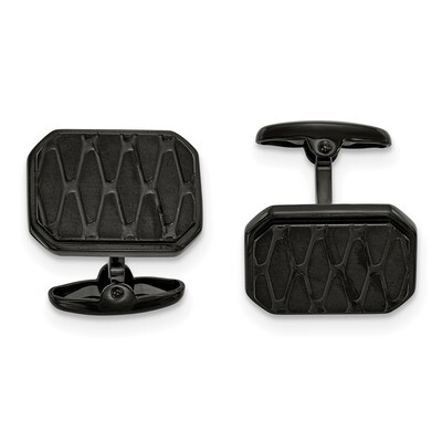 Black IP-plated Cufflinks Stainless Steel Brushed and Polished SRC373 by Chisel, MPN: SRC373, 19110…