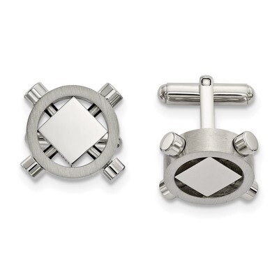Cufflinks Stainless Steel Brushed and Polished SRC376 by Chisel, MPN: SRC376, 191101017124