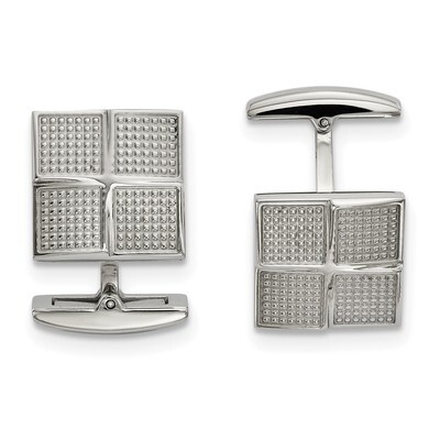 Textured Square Cufflinks Stainless Steel Polished SRC384 by Chisel, MPN: SRC384, 191101017278
