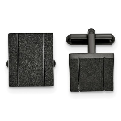 Black IP-plated Laser cut Cufflinks Stainless Steel Polished SRC393 by Chisel, MPN: SRC393, 1911018…