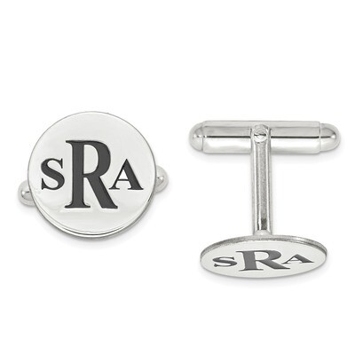 Enameled Letters Circle Monogram Cufflinks 14k White Gold XNA619W, MPN: XNA619W, 886774555874