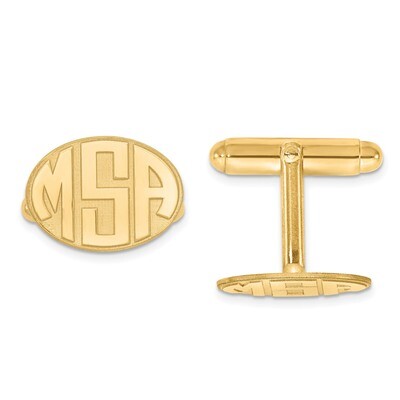 Raised Letters Oval Monogram Cufflinks 14k Gold XNA620Y, MPN: XNA620Y, 886774555928