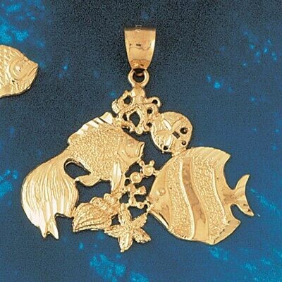 Dazzlers Jewelry Angelfish Goldfish Fish Pendant Necklace Charm Bracelet in Yellow, White or Rose G…