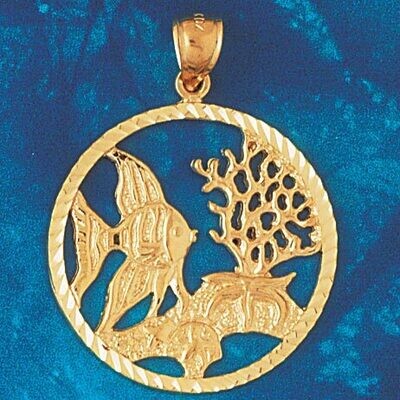 Dazzlers Jewelry Angelfish Goldfish Fish Pendant Necklace Charm Bracelet in Yellow, White or Rose G…