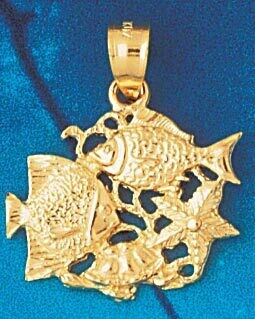 Dazzlers Jewelry Angelfish Goldfish Fish Pendant Necklace Charm Bracelet in Yellow, White or Rose G…