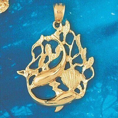 Dazzlers Jewelry Dolphin Pendant Necklace Charm Bracelet in Yellow, White or Rose Gold 726, MPN: DZ…