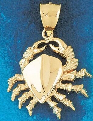 Dazzlers Jewelry Crab Pendant Necklace Charm Bracelet in Yellow, White or Rose Gold 738, MPN: DZ-73…