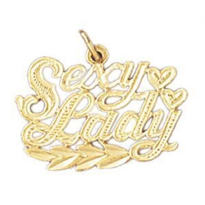 Dazzlers Jewelry Sexy Lady Pendant Necklace Charm Bracelet in Yellow, White or Rose Gold 10143, MPN…