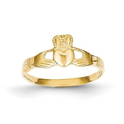 Ladies Claddagh Ring 14k Gold Polished D1862, MPN: D1862, 637218002627