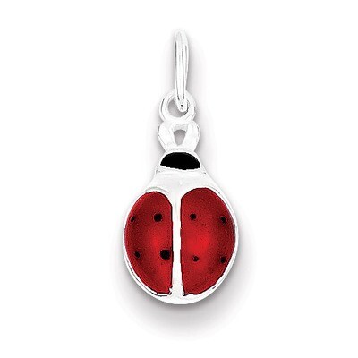 Lady Bug Charm Sterling Silver Enameled QC6855, MPN: QC6855, 886774760278