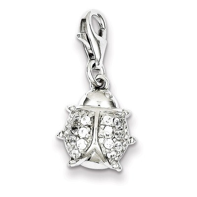 Lady Bug Charm Sterling Silver Diamond QP1155, MPN: QP1155, 883957957975