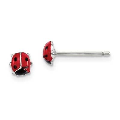 Enameled Lady Bug Post Earrings Sterling Silver QE14342, MPN: QE14342, 886774114538