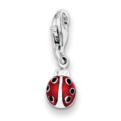 Red Enameled Lady bug Charm Sterling Silver QC6264, MPN: QC6264, 883957915395