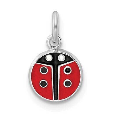 Enamel Kids Lady Bug Pendant Sterling Silver Rhodium-plated QP5691, MPN: QP5691,
